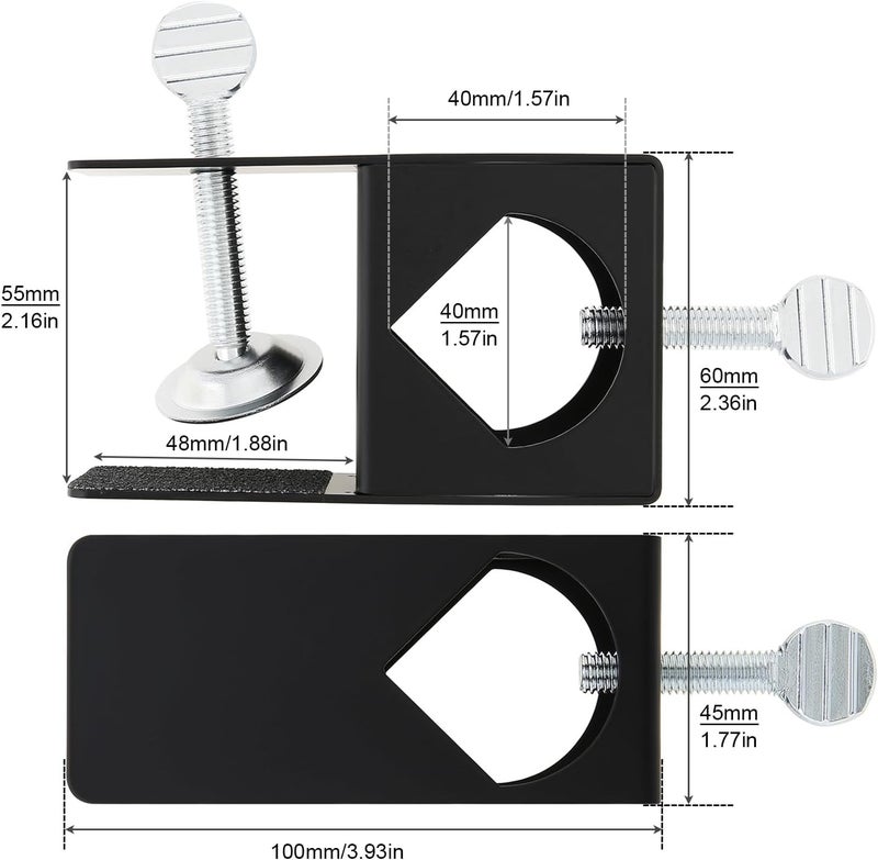 RTNLIT Universal Deck Torch Clamp Bracket for Outdoor Mounting Poles on Porch/Rail/Table/Fence, Black(Set of 1) - Image 2